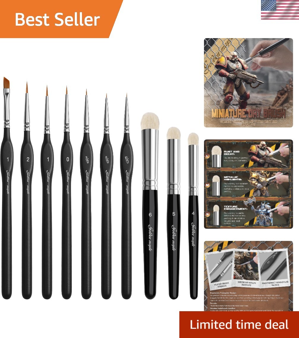 Miniature Paint Brushes Drybrush-10pcs Micro Detail Paint Brush Set, Small Fine