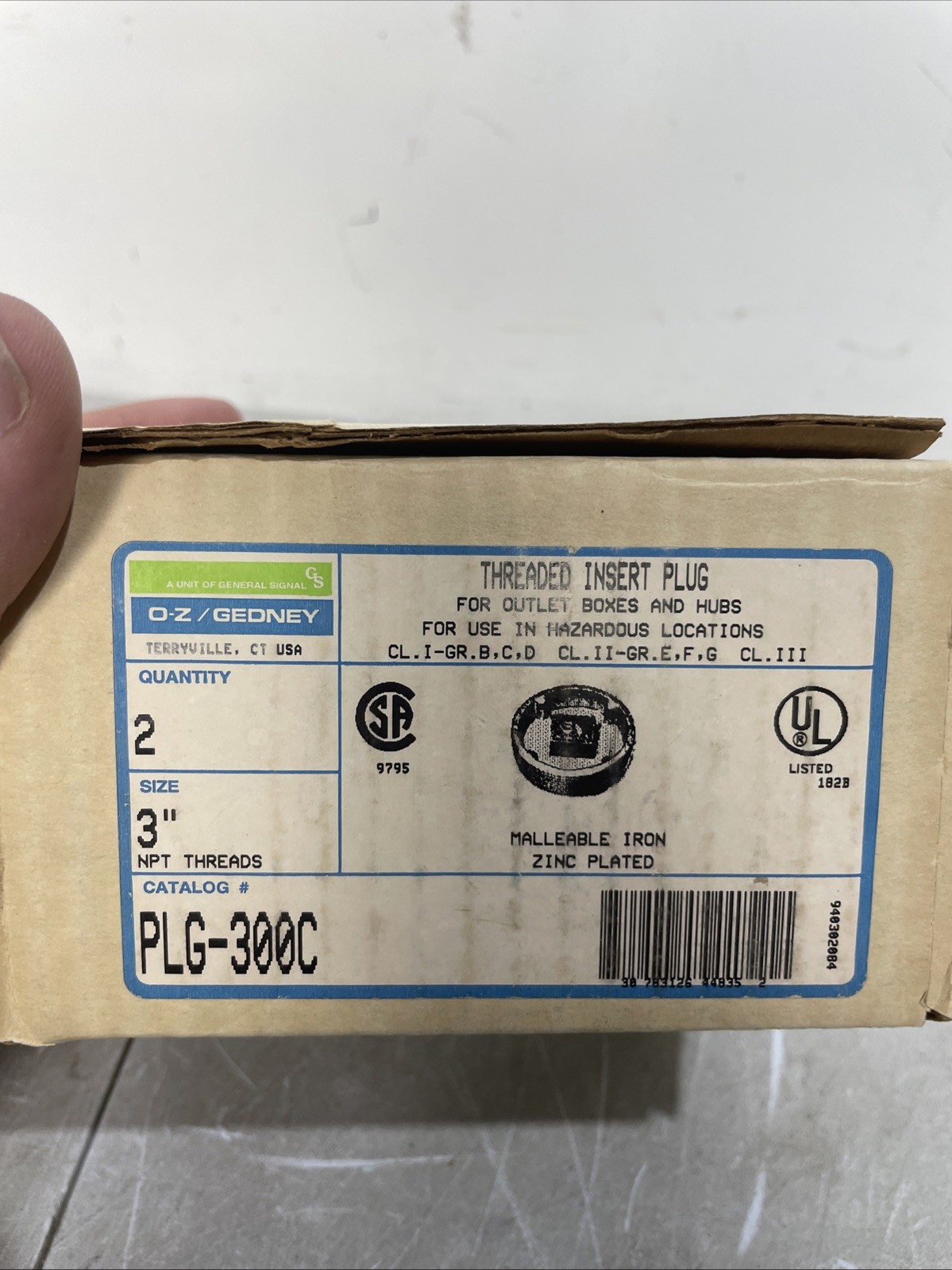 3in threaded countersunk malleable iron PLG-300 C 3”. Lot Of 2