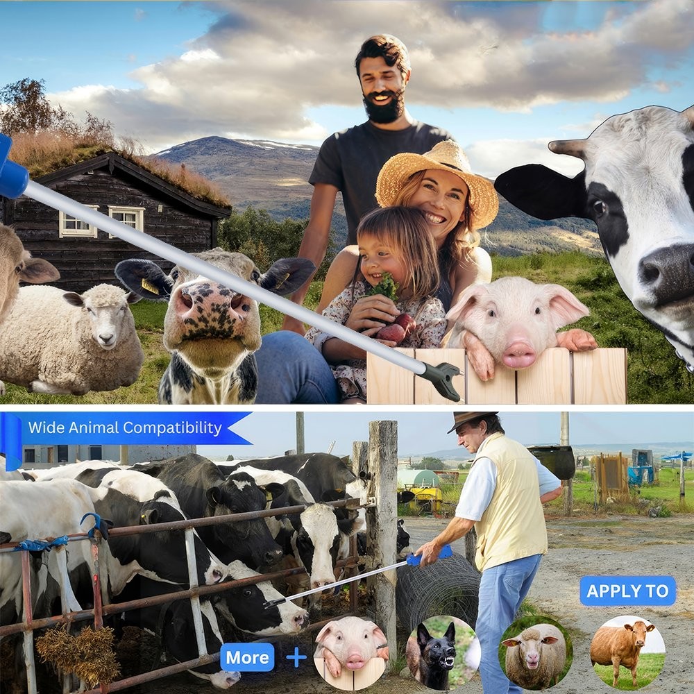 Rechargeable 10000V Cattle Prodder Handheld Electric Shock Livestock Prod +Light