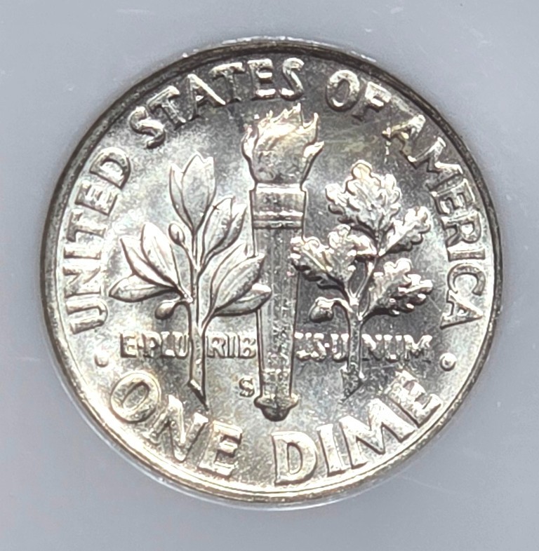 1947 S Roosevelt Dime, NGC MS 67