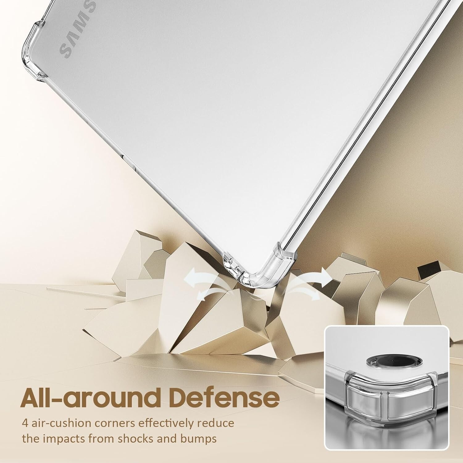 For Samsung Galaxy Tab A9 Plus Tablet Clear Case Soft TPU Cover Screen Protector