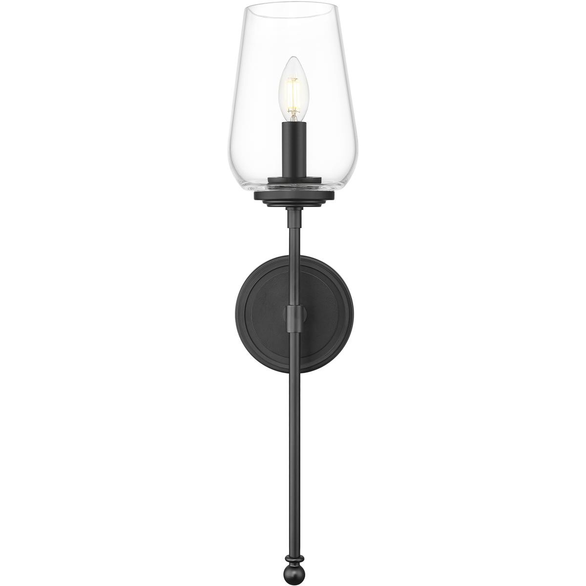 Z-Lite 2012-1S-MB Dominique Wall Sconce Wall Light in Matte Black