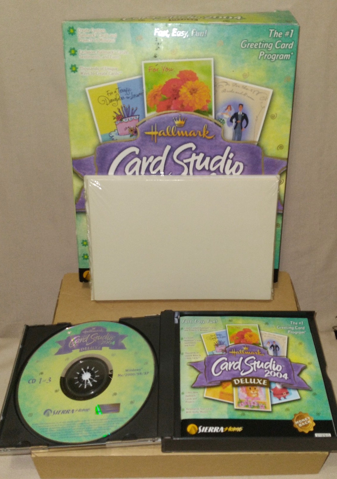 HALLMARK Card Studio Deluxe 2004 CardMaker 3 CD Windows ME 2000 XP 98 NEVER USED