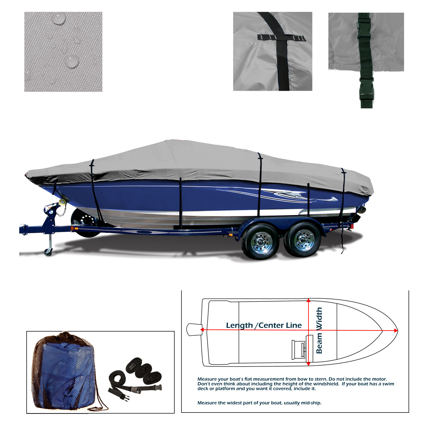 Hurricane SunDeck Sport 218 OB Trailerable Deck Boat Deckboat Storage Cover