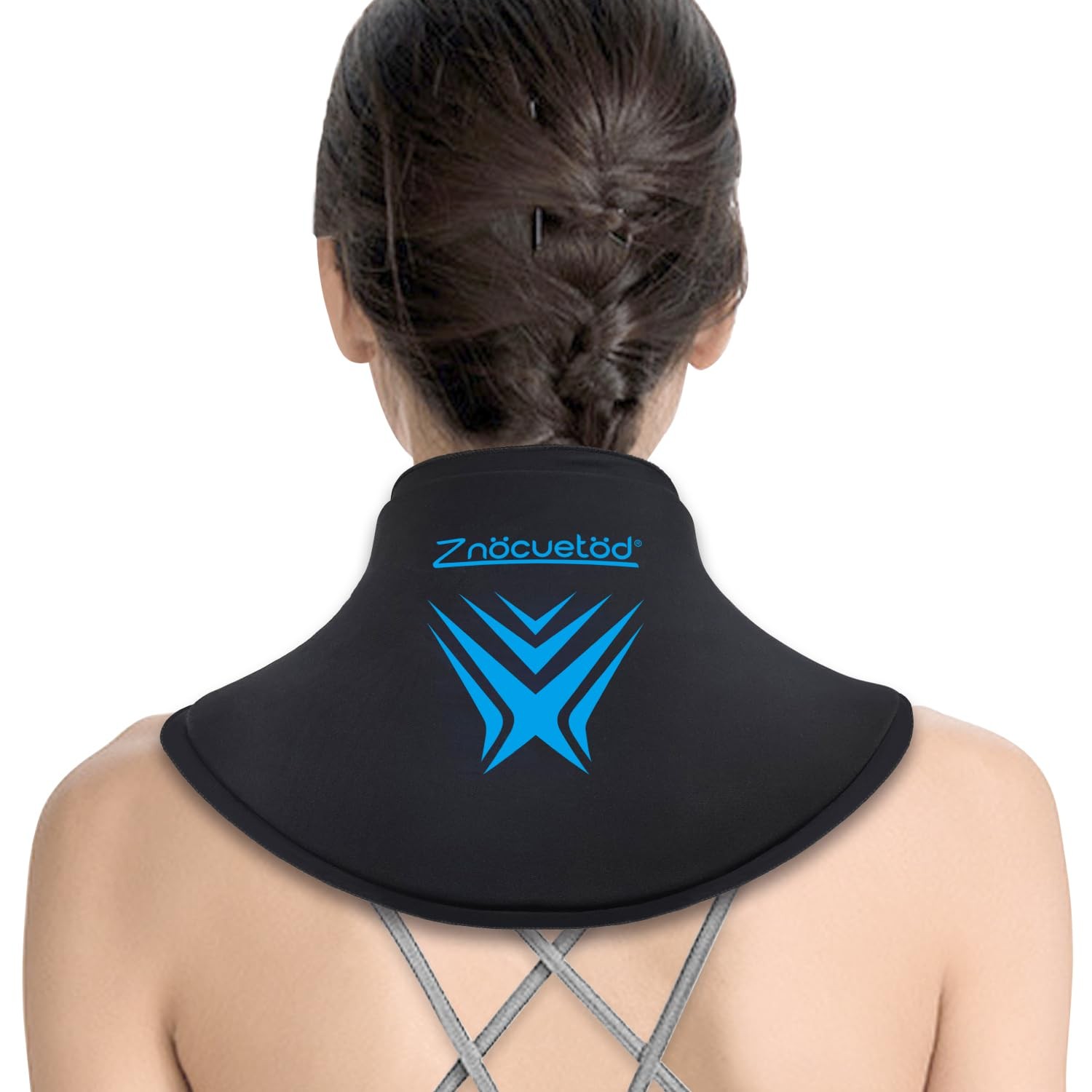 Neck Ice Pack Wrap Reusable Gel Packs for Cervical One Size, Black