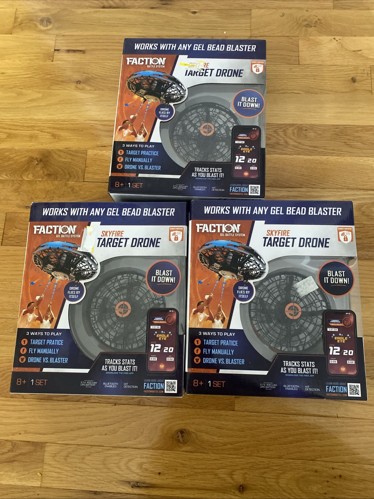 Lot Of 3 Faction Gel Battle System Skyfire Target Drone Blast It Down! Brand New