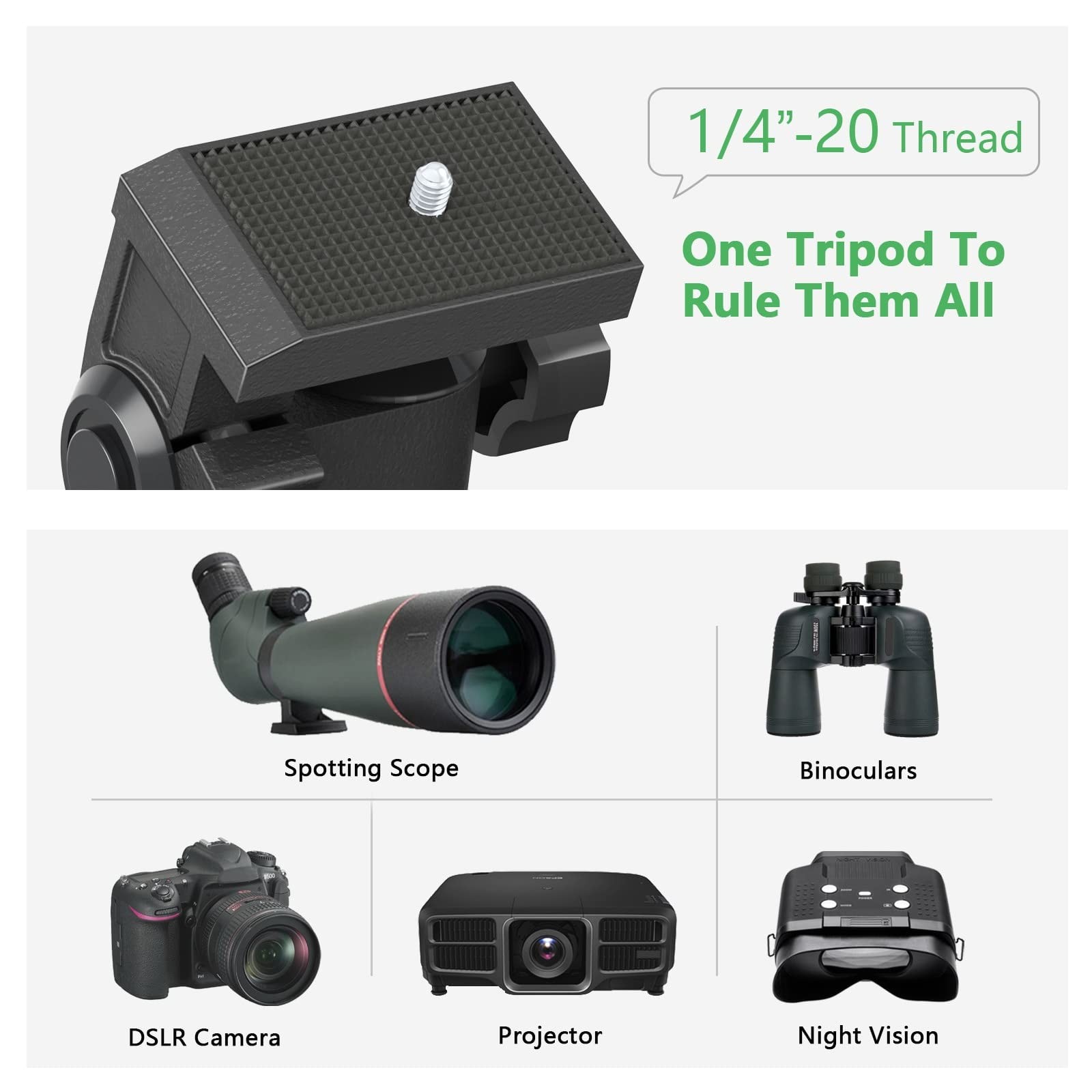 Compact Tabletop Tripod for Spotting Scope Monocular Camera Projector, Adjust...
