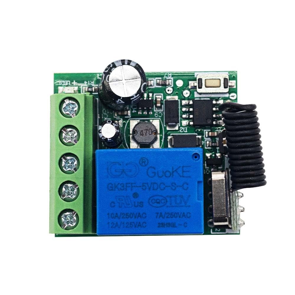 DC 5-48V Wireless Remote Switch 433Mhz 1-Channel Relay Receiver 1 Remote