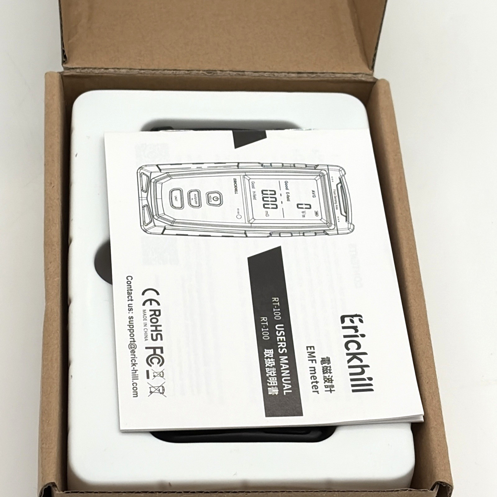 ERICKHILL EMF Meter Electric Magnetic Field Detector LCD Rechargeable