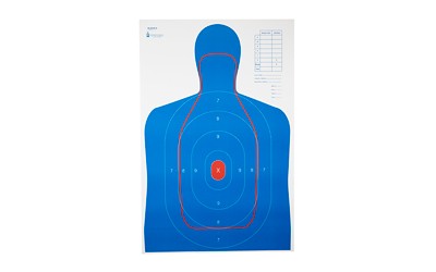Action Target RC-B27E-Q, B-27E And FBI Q Combination Target, Blue/Red, 23"x35",