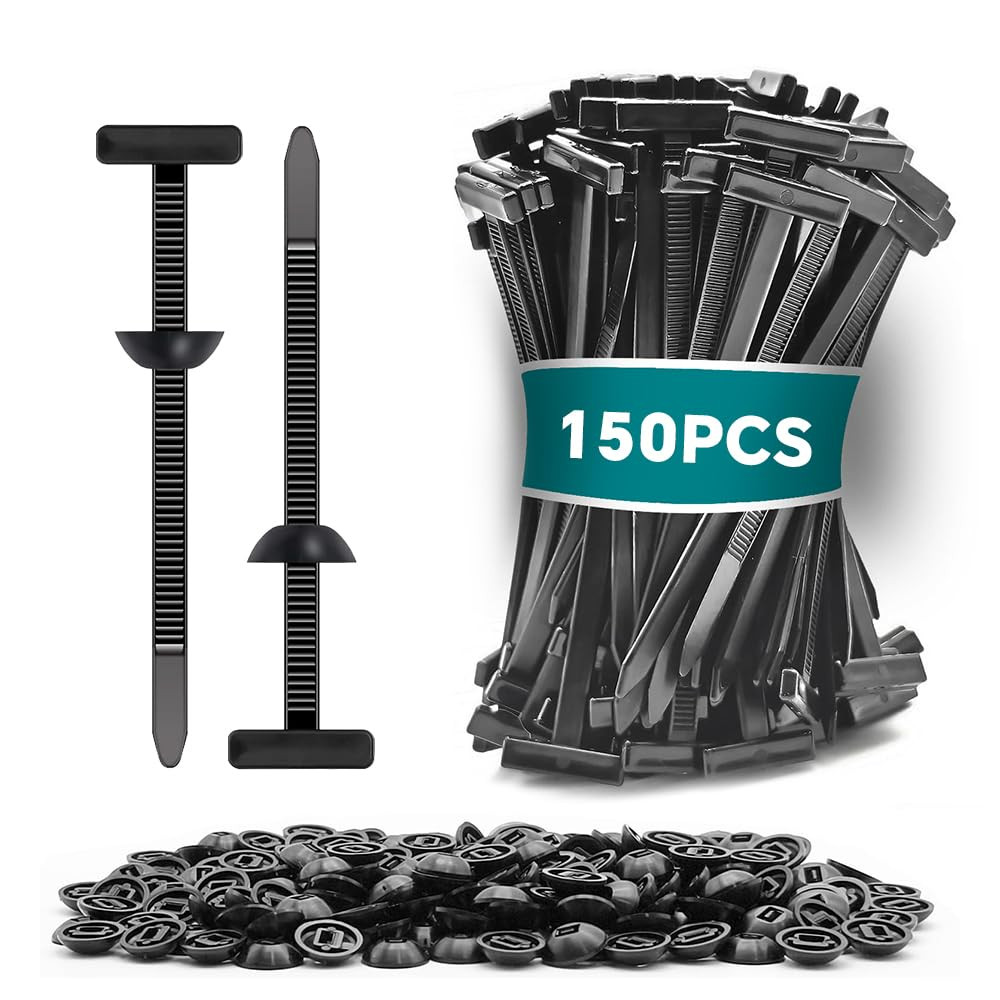 Nylon Universal Cable Tie Buckle, Zipper Clips for Cars, T Style Zip Ties Button