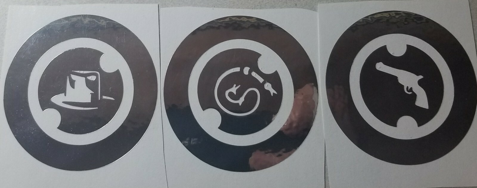 INDIANA JONES CHROME PINBALL POP BUMPER CAP DECALS from METAL-MODS