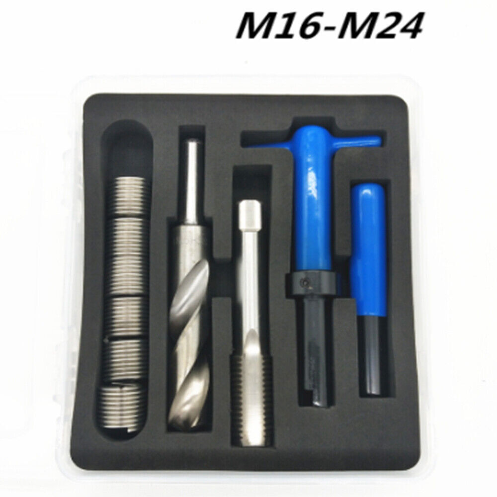 M16 M18 M20 M22 M24 Thread Repair Tool Kit Auto Helical Coil Insert Garage Tools