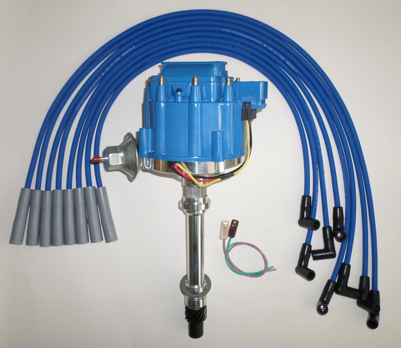 CHEVY BIG BLOCK 396 454 BLUE HEI Distributor + SPARK PLUG WIRES-STRAIGHT BOOTS
