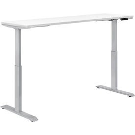Interion Electric Height Adjustable Desk 72""W x 30""D White W/ Gray Base
