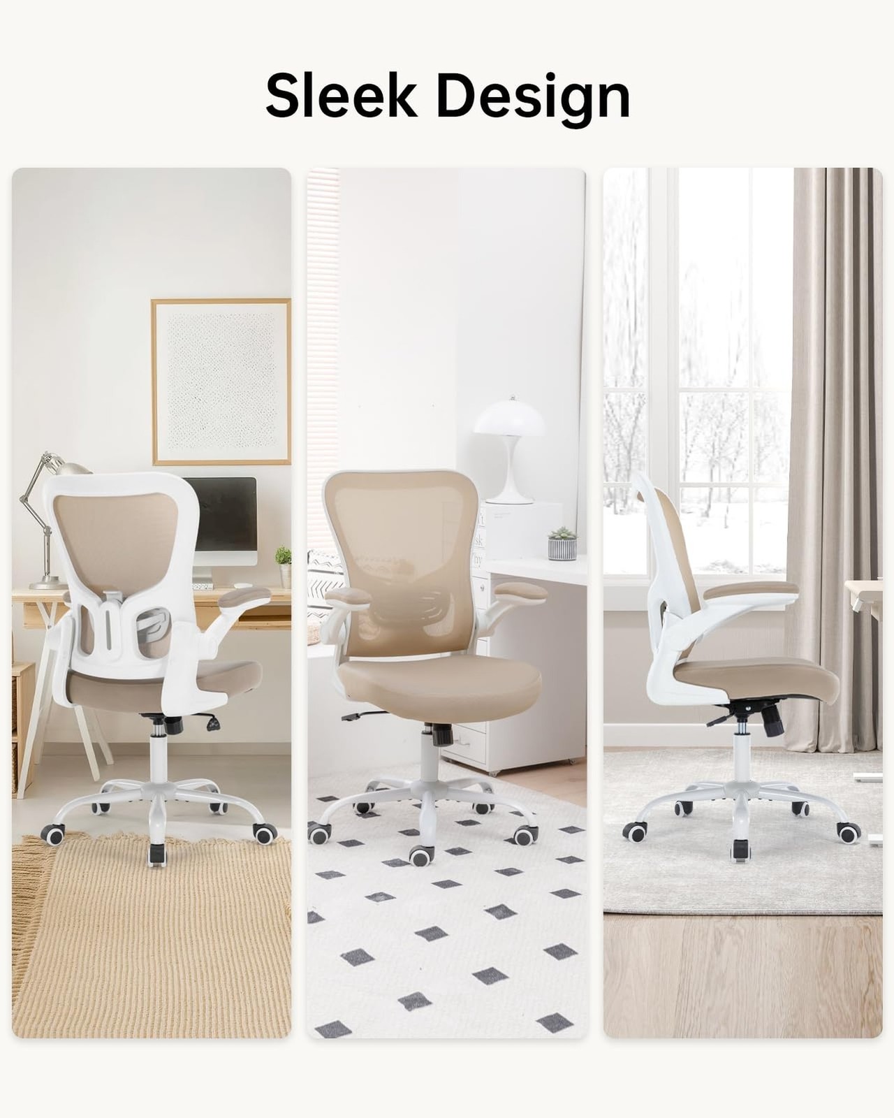 Ergonomic Office Chair,PU Leather Swivel Desk Chair with Lumbar Support,Adjus...