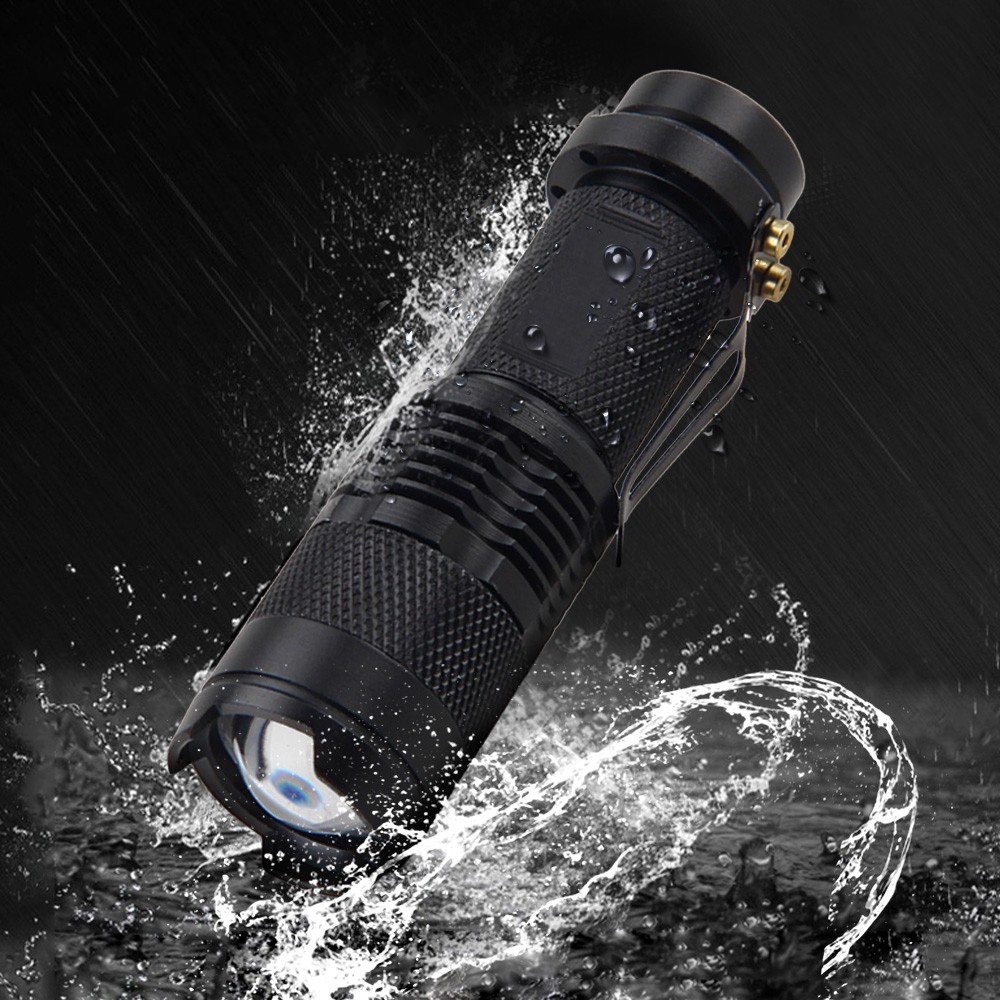 2pcs White Astronomy Light Hunting LED Flashlight Zoomable Clip Torch
