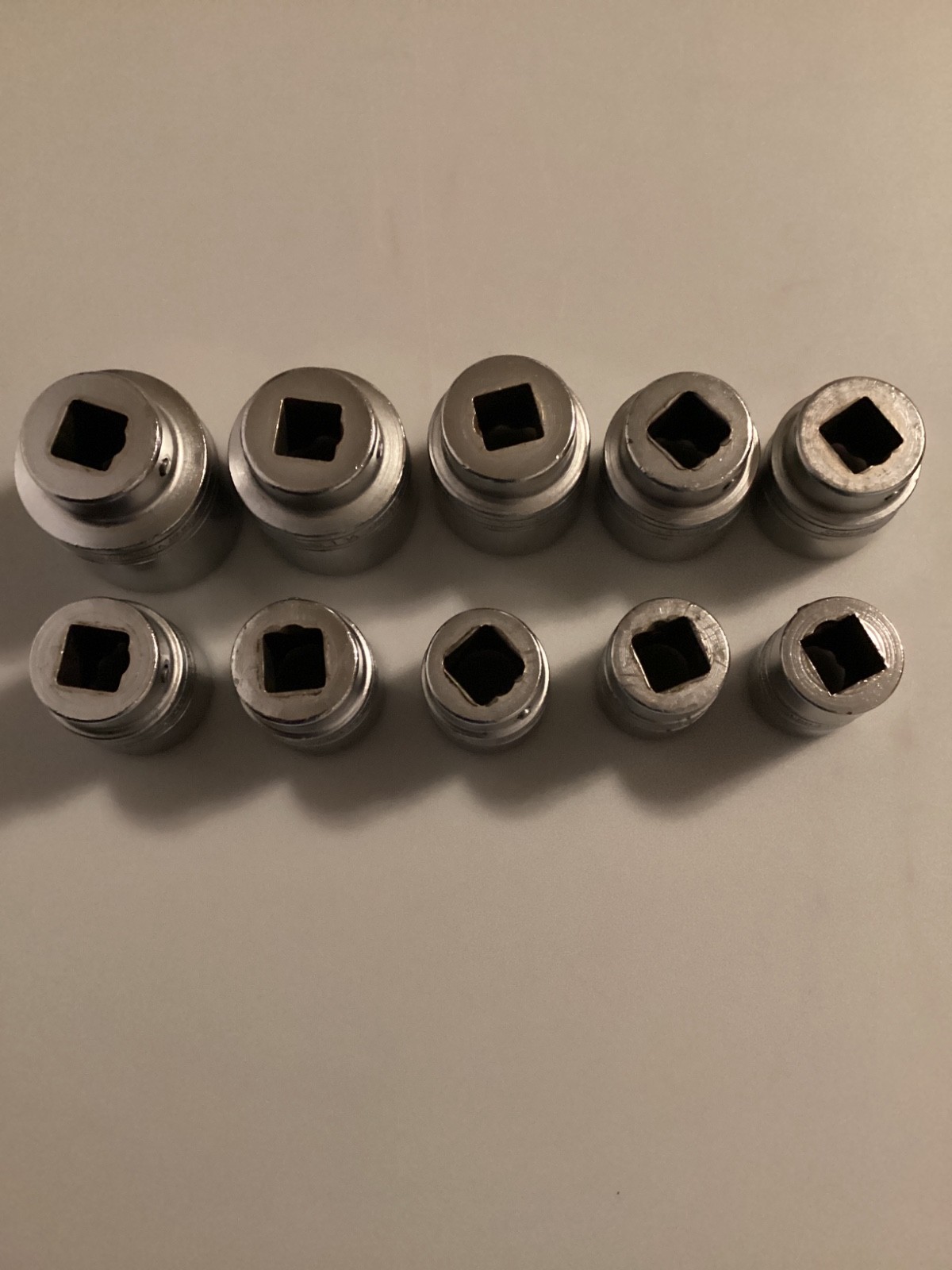 SNAP ON LOT OF TEN LDH 3/4” DRIVE SHALLOW 12 POINT SOCKETS FROM 1 1/16”- 1 7/8”