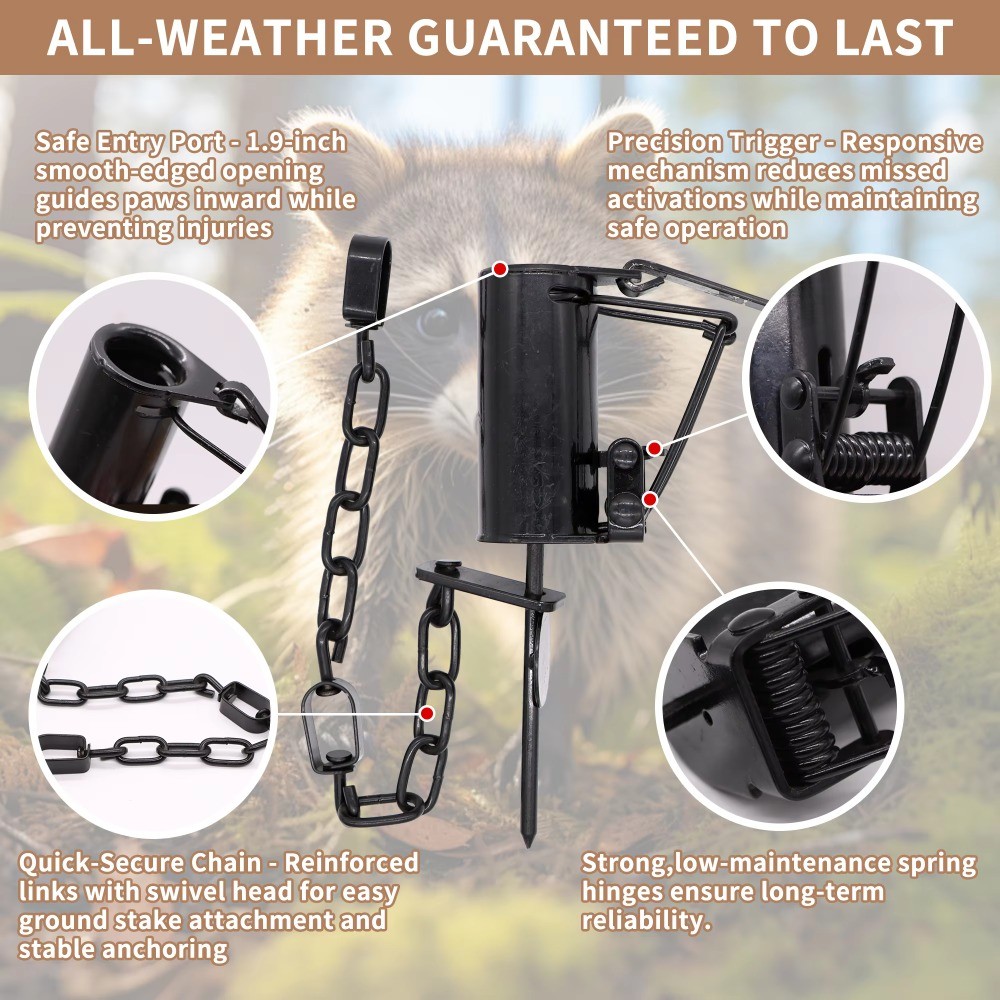 Foldable Live Animal Trap for Raccoon Heavy Duty Galvanized Cage