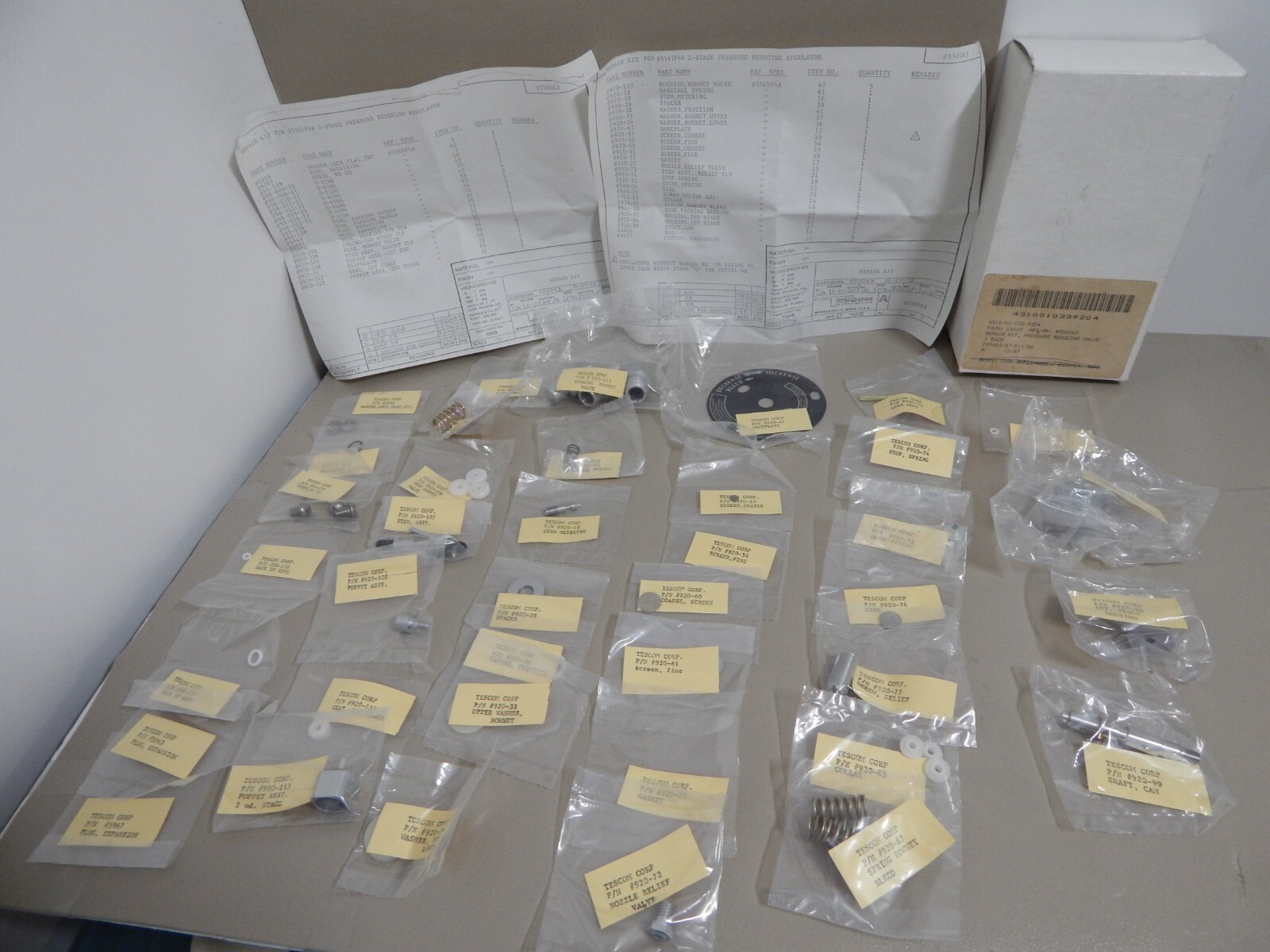 Regulator REPAIR KITS P/N 5500K3 4310-01-033-9204 (NO RUBBER in Kits)