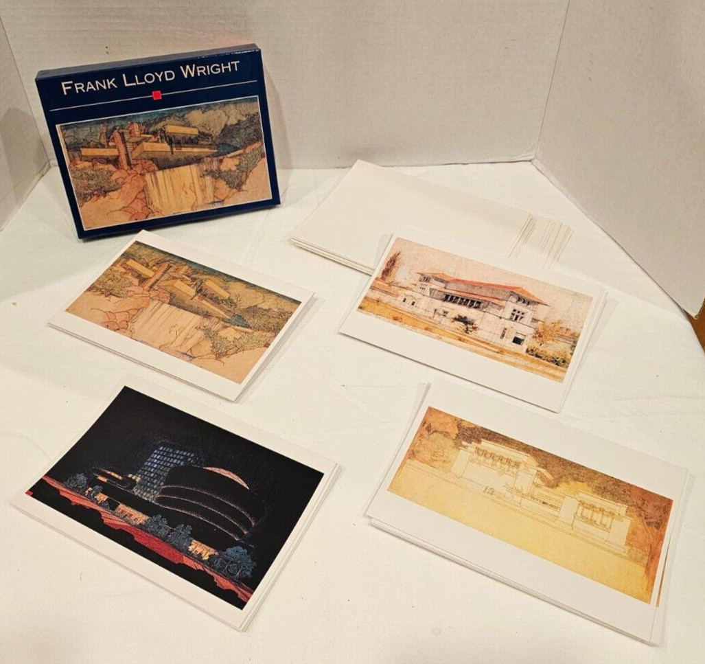 Frank Lloyd Wright Notecards & Envelopes 4 designs & presentation Box (20 sets)