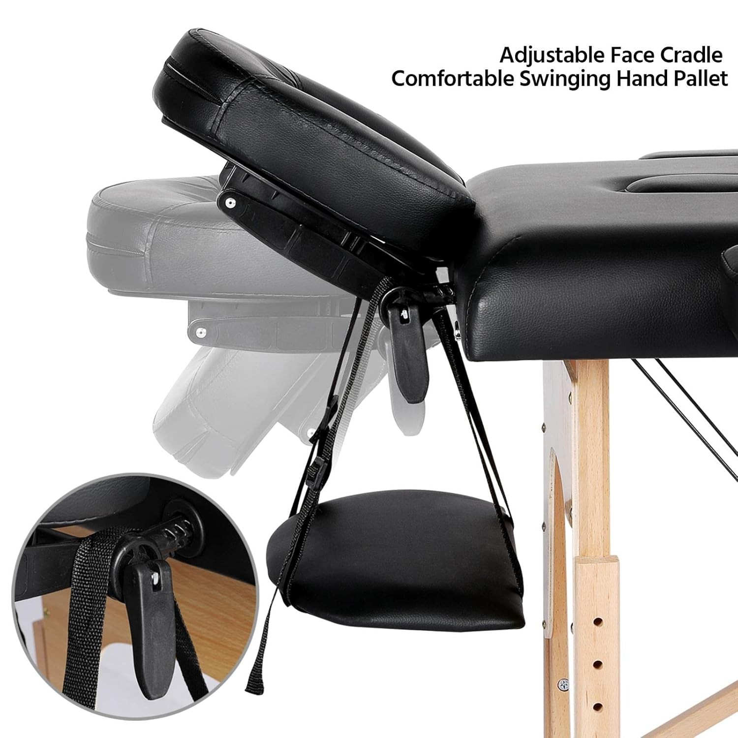 Massage Table Portable Lash Beds Spa Bed Massage Couch Foldable Spa Tables,Black