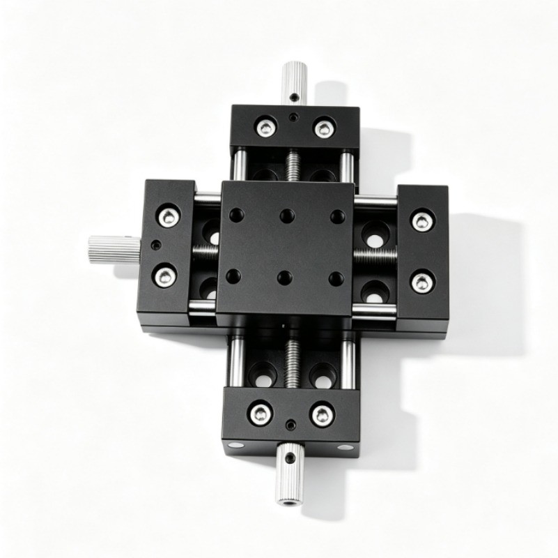 Manual-Displacement Slider with XY-Axis Linear Shaft and Cross-Adjustment Stage