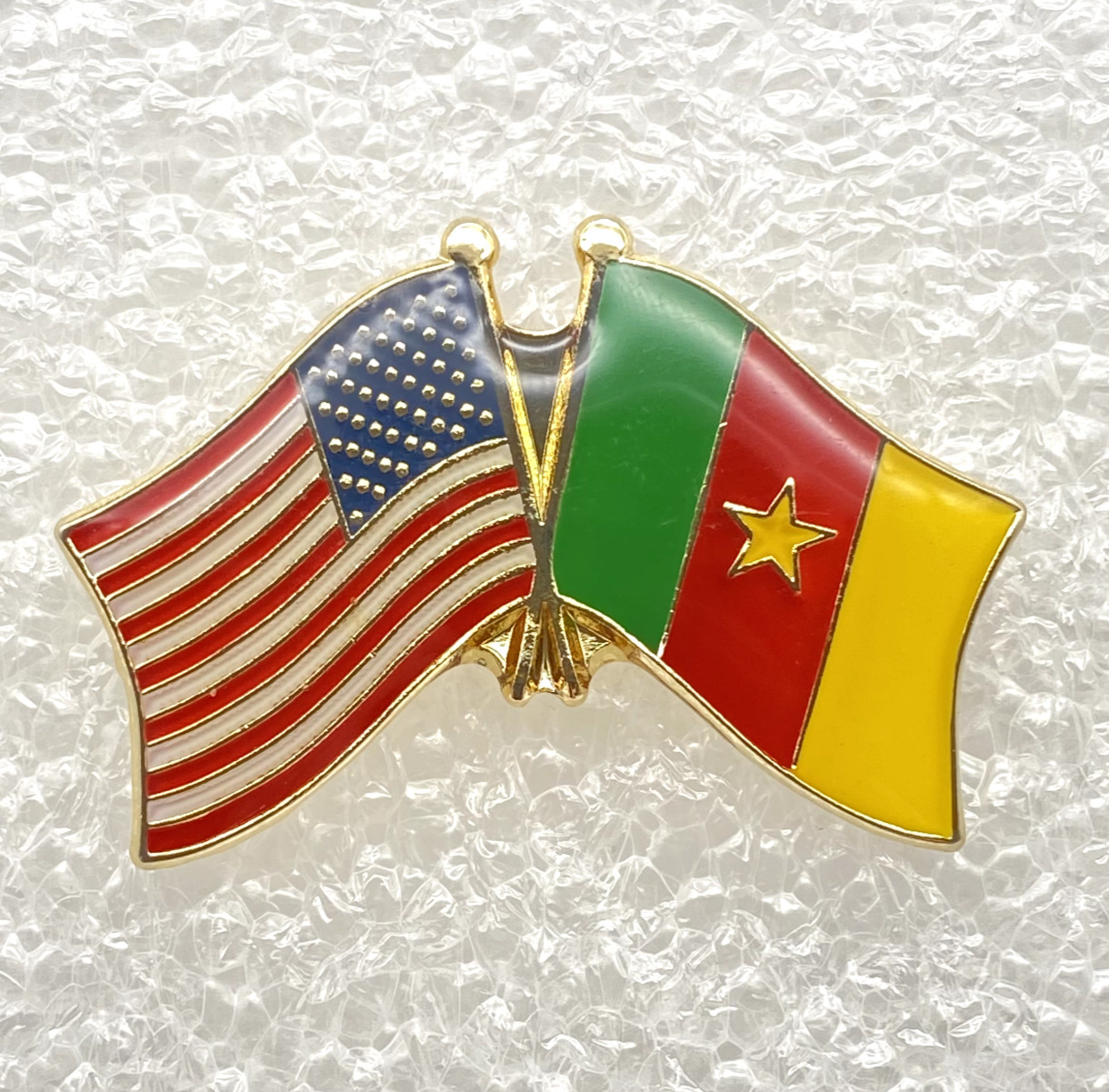 United States Cameroon Pin Friendship Crossed Flags Lapel Lot 5 Pins USA Africa