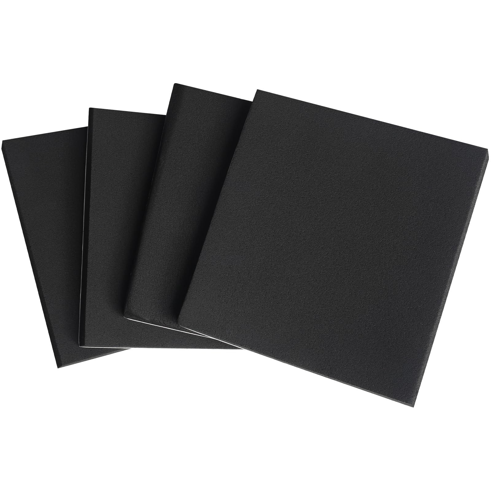 VUAOHIY Foam Sheets with Adhesive L:6in x W:6in x T:4/5in 4 PCS, Black