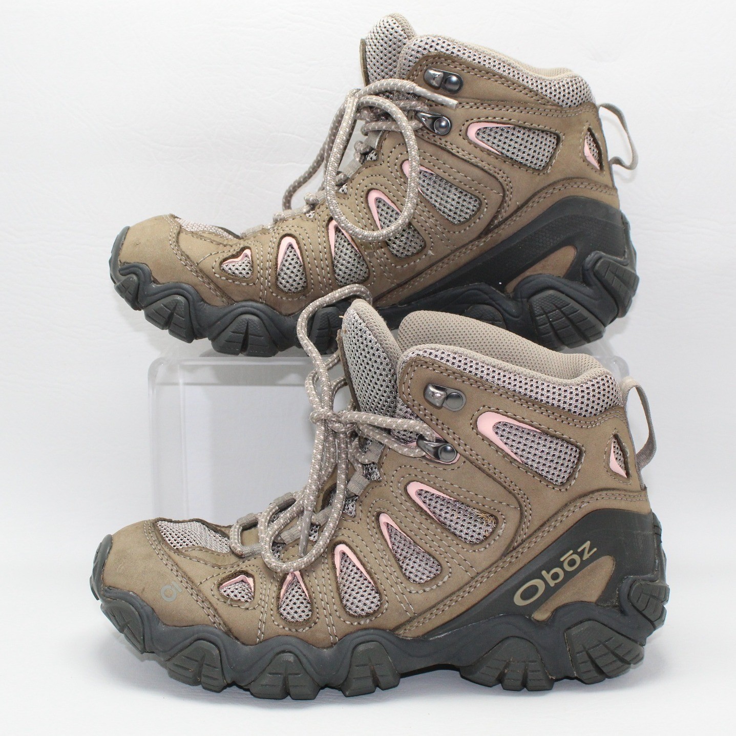 Oboz Sawtooth II Mid Hiking Boots Womens 7 Brown Pink Nubuck Trail Shoes GW23802
