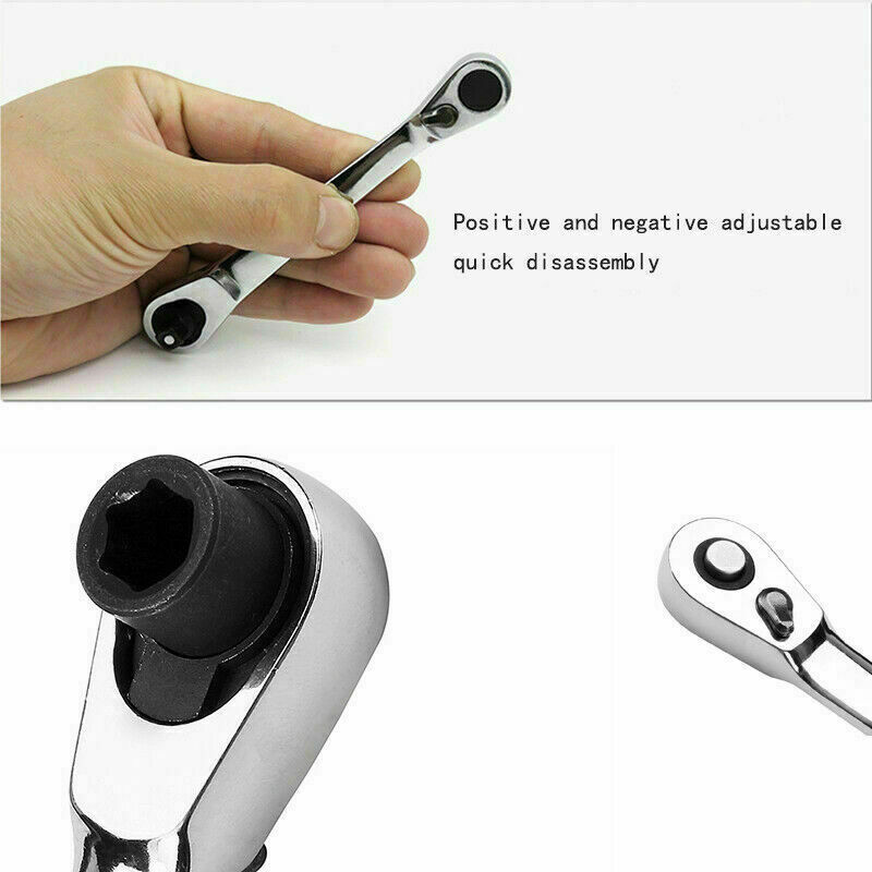 1/4 INCH MINI DOUBLE ENDED QUICK SOCKET RATCHET WRENCH ROD SCREWDRIVER BIT TOOL!
