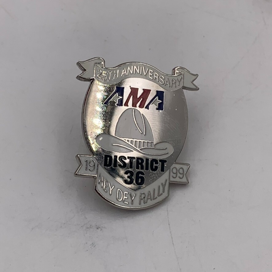 VTG AMA District 36 1999 Hey Dey Rally Motorcycle Harley Riders Club Pin Cowboy