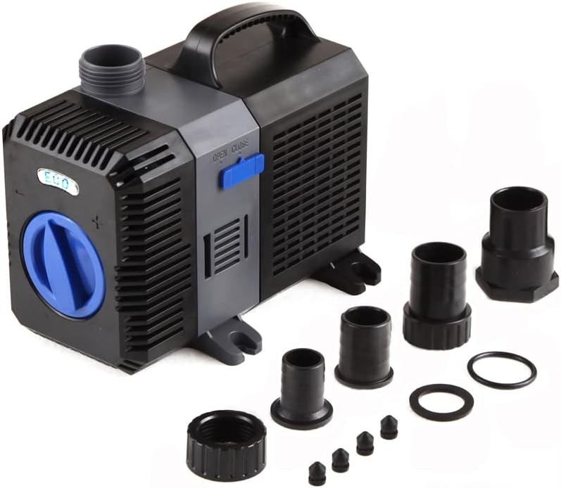 Flow Adjustable Frequency Electric Inline Garden Submersible Pond Filter Pump Fo