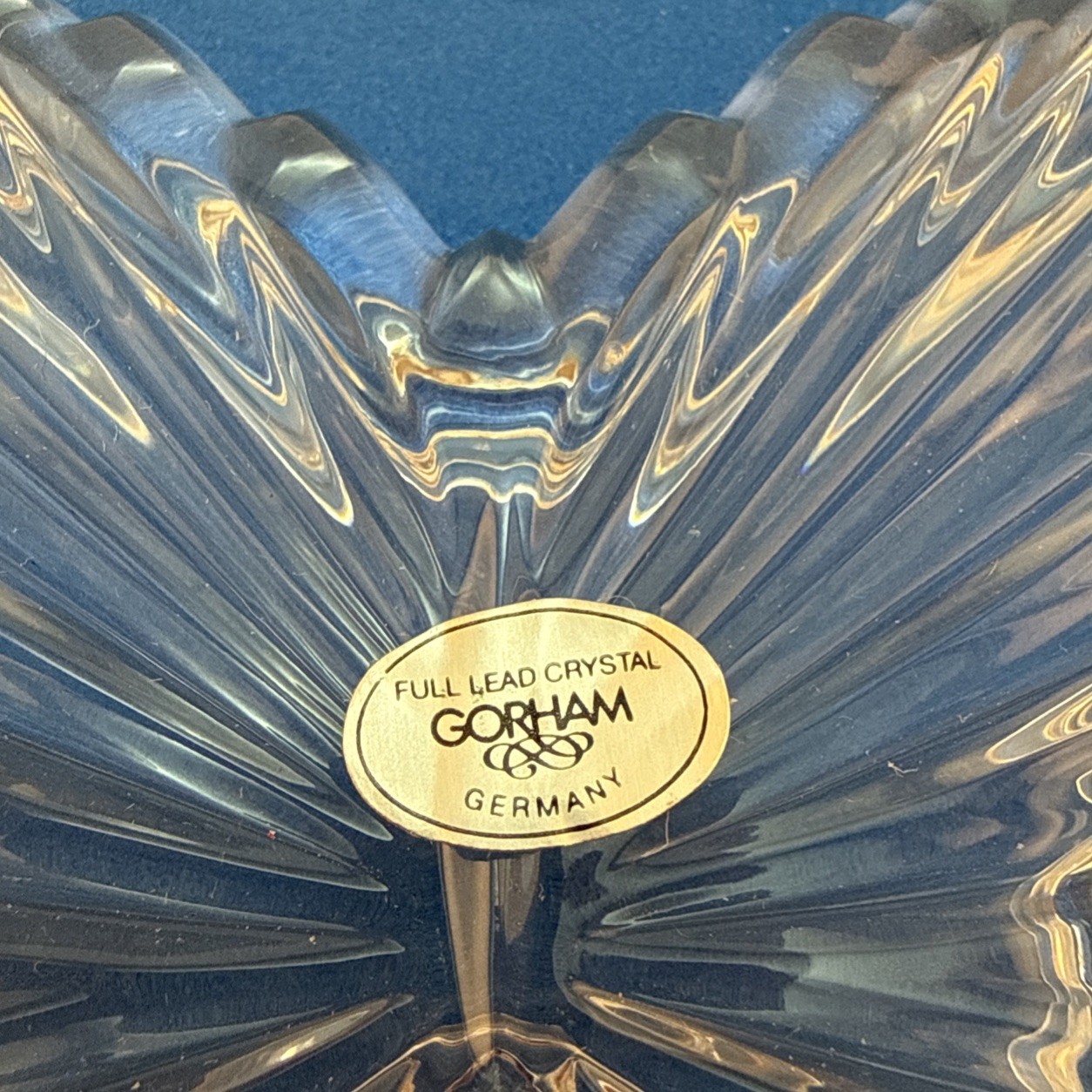 Two Gorham Crystal Butterfly Boxes 3 1/2” & 4 1/2” - Original Boxes/sticker