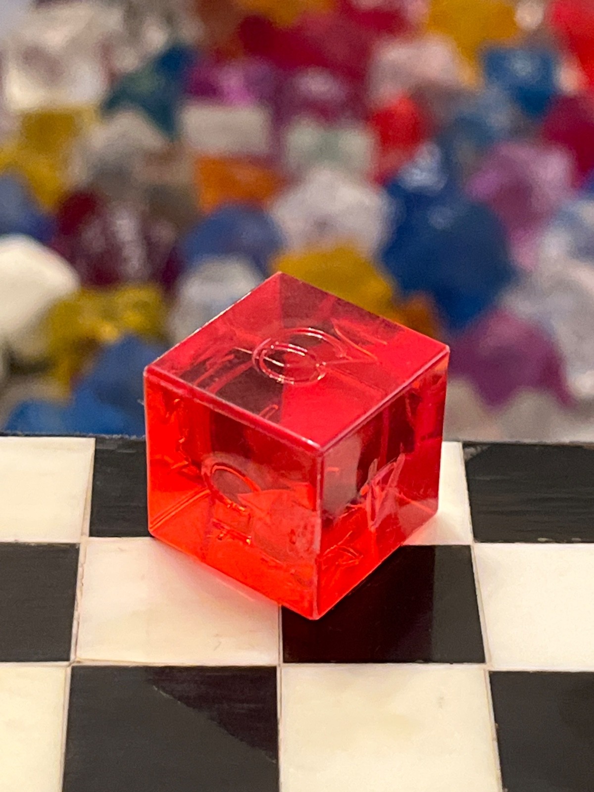 Vtg Armory d6 red gem uninked rpg ad&d dice 123124@