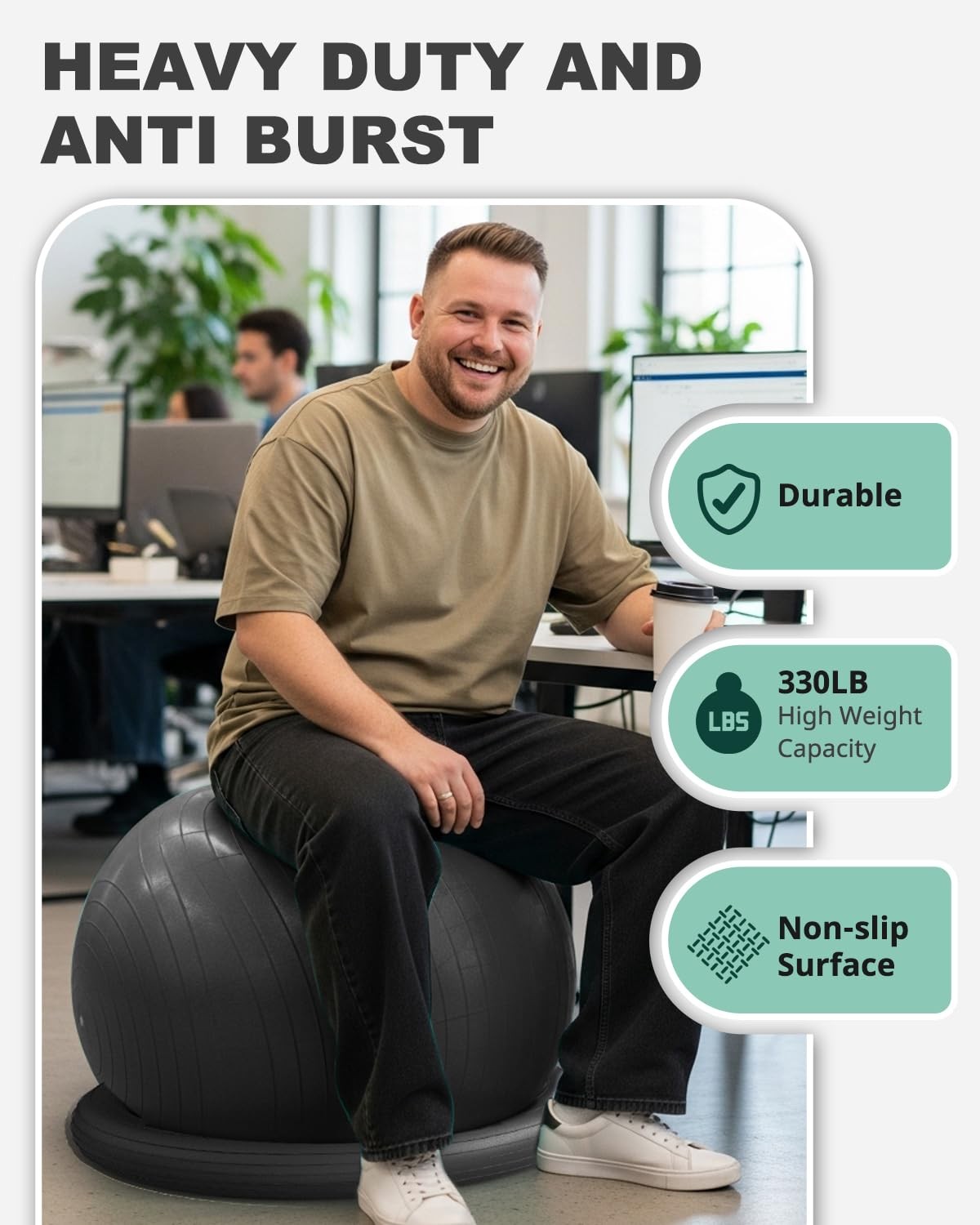 Exercise for Office Desk, Yoga Chair to Relieve Back Pain, Stability & Fitnes...
