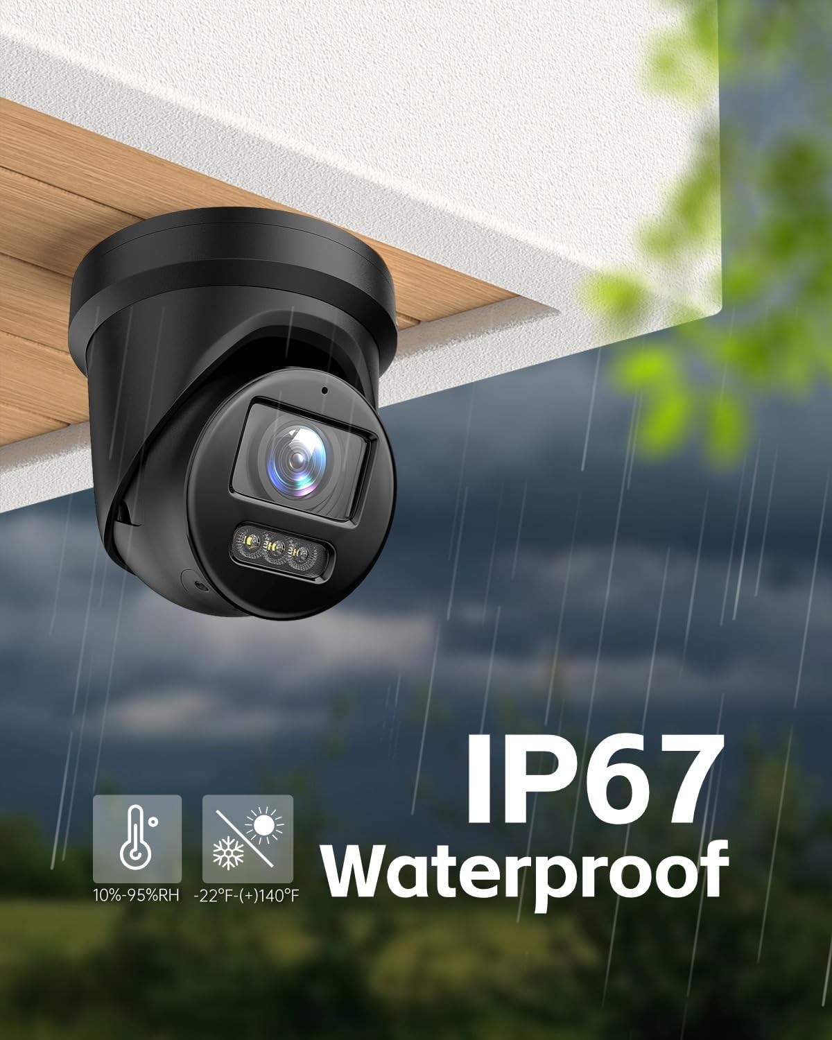 Richsecu Brand New 4K 8MP ColorFul IP Cam Smart PoE 2.8MM-Black Indoor/Outdoor