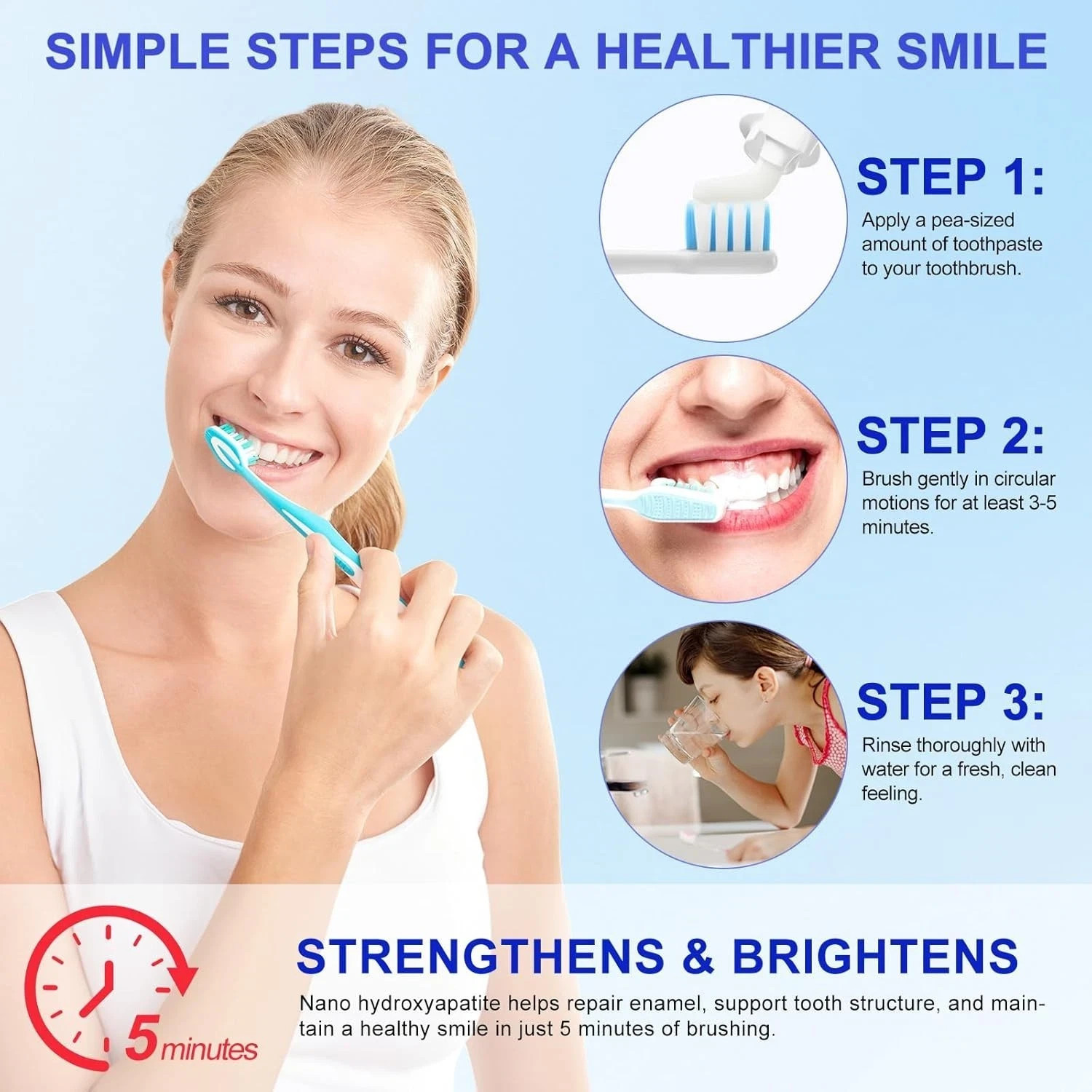 7.5% Hydroxyapatite Toothpaste,1 Pack Toothpaste for Advanced Enamel Protection,