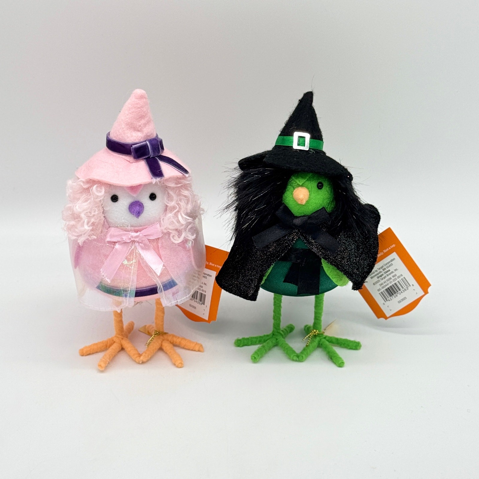 2 Target Featherly Friends Wicked Glitzy & Gloomer Good Bad Witch Halloween Bird