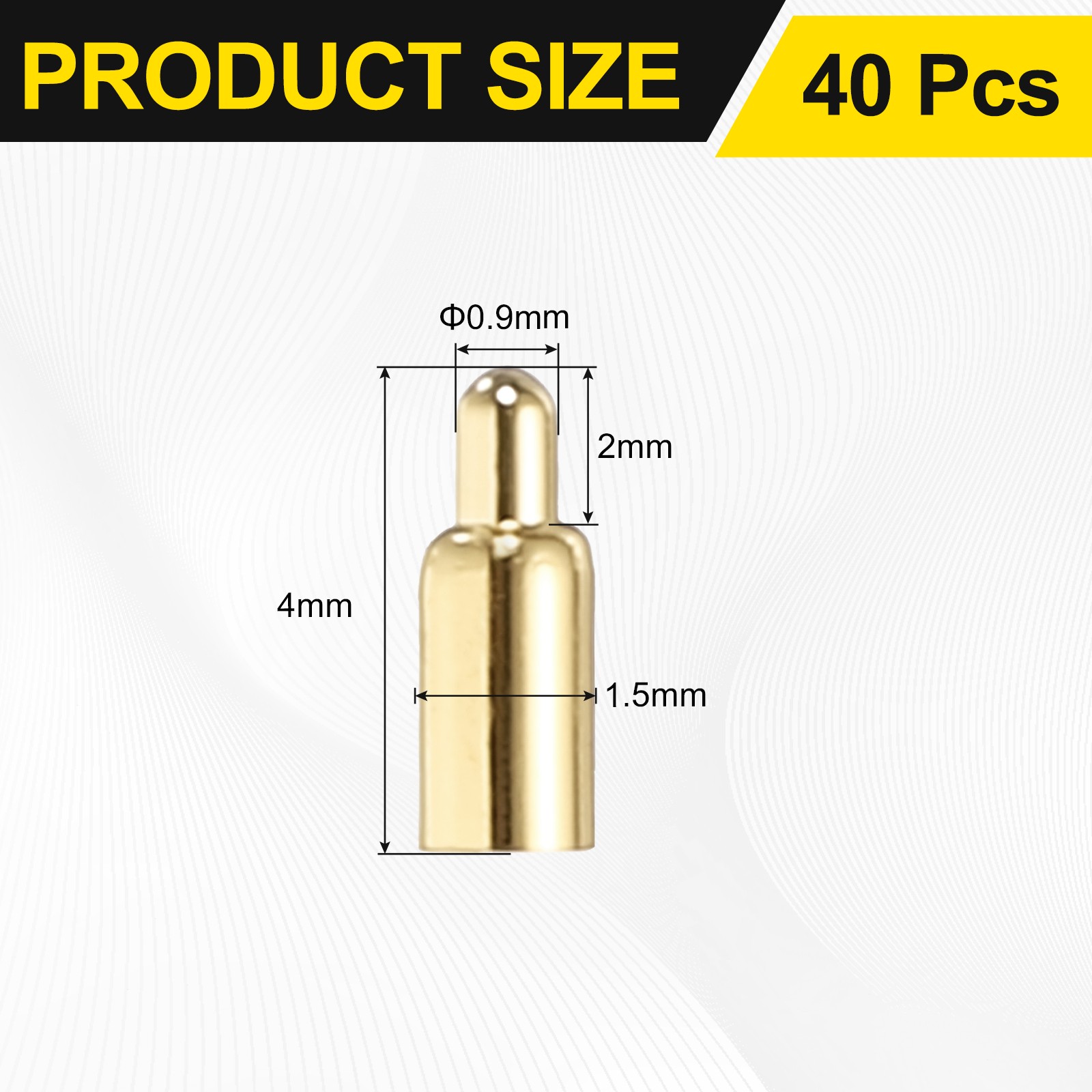 40 Pcs 4mm Spring Test Probe Pin, Gold Plated Spring Loaded Thimble Pins