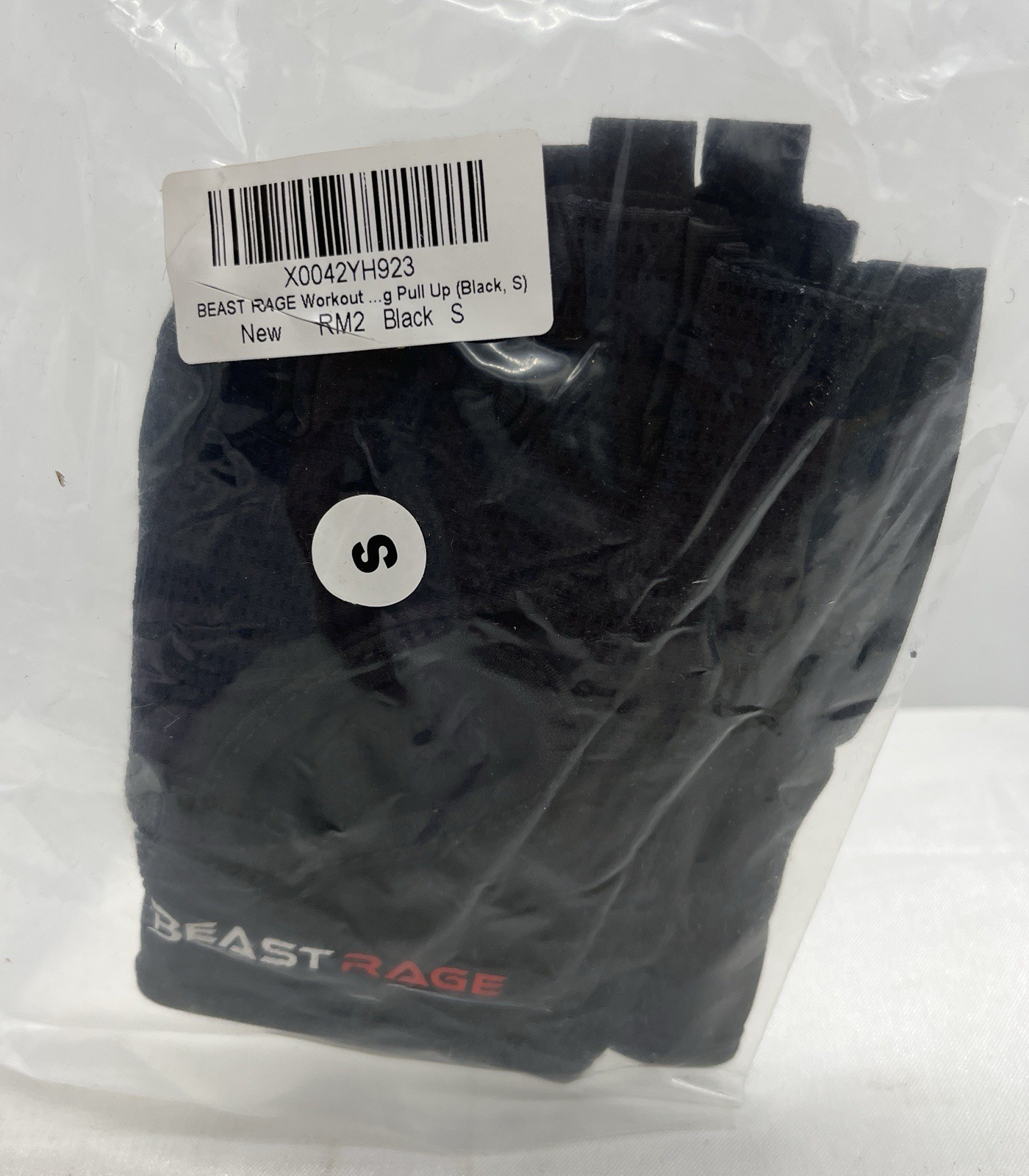 BEAST RAGE Fingerless Workout Gloves for Weightlifting & Cycling Black Small New