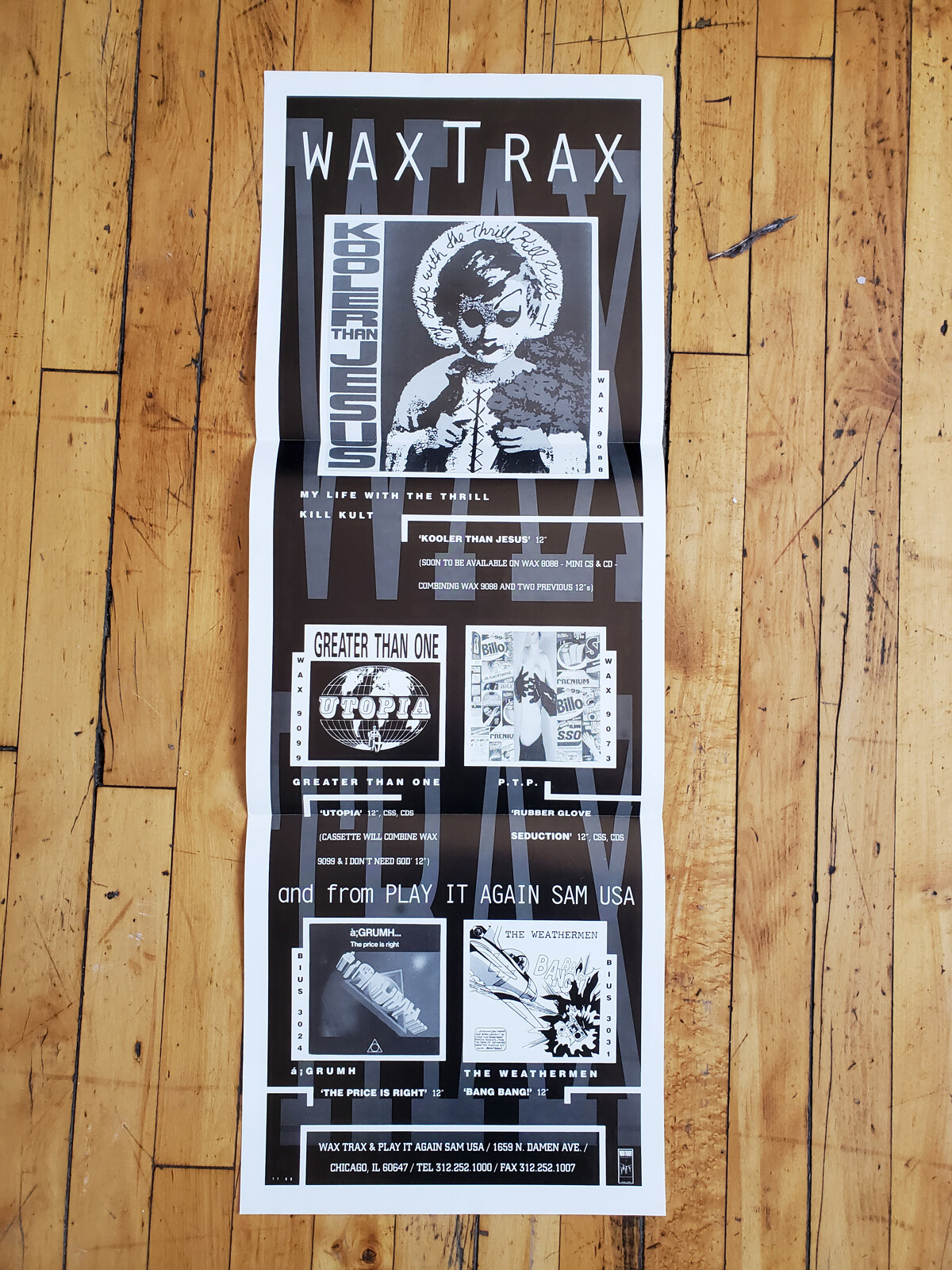 WAX TRAX! Poster Original 1989 - Limited Catalog Promo Poster Thrill Kill Kult