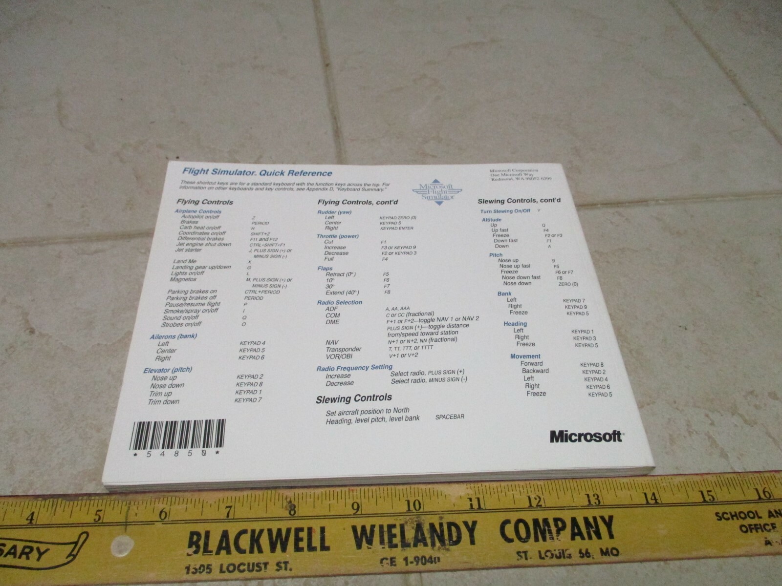 VTG Microsoft Flight Simulator Pilots Handbook Version 5.0 Dos Book only