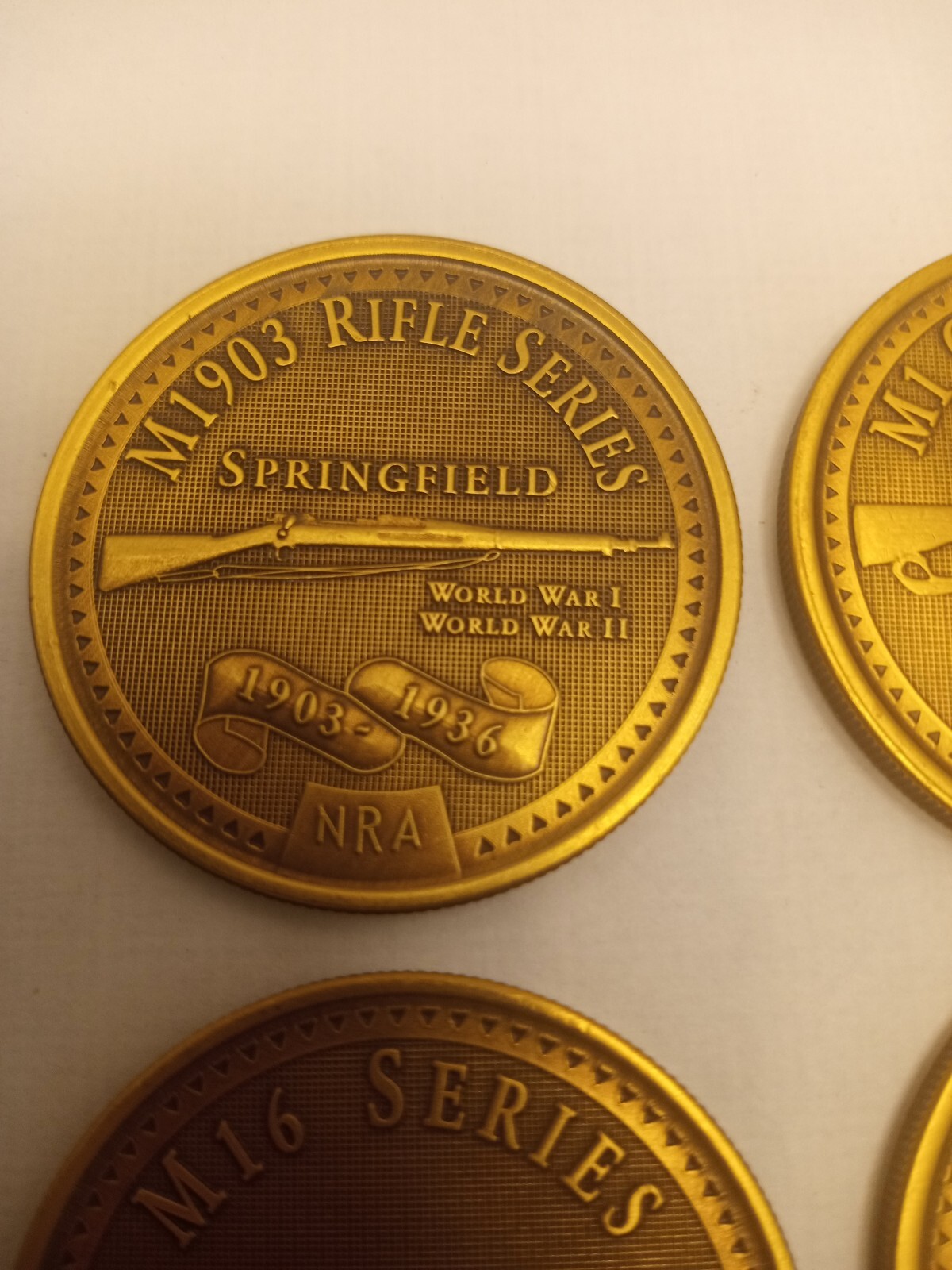 NRA Coins World War I II, World War II,Vietnam,desert Storm 4pc 1936 57 59 64