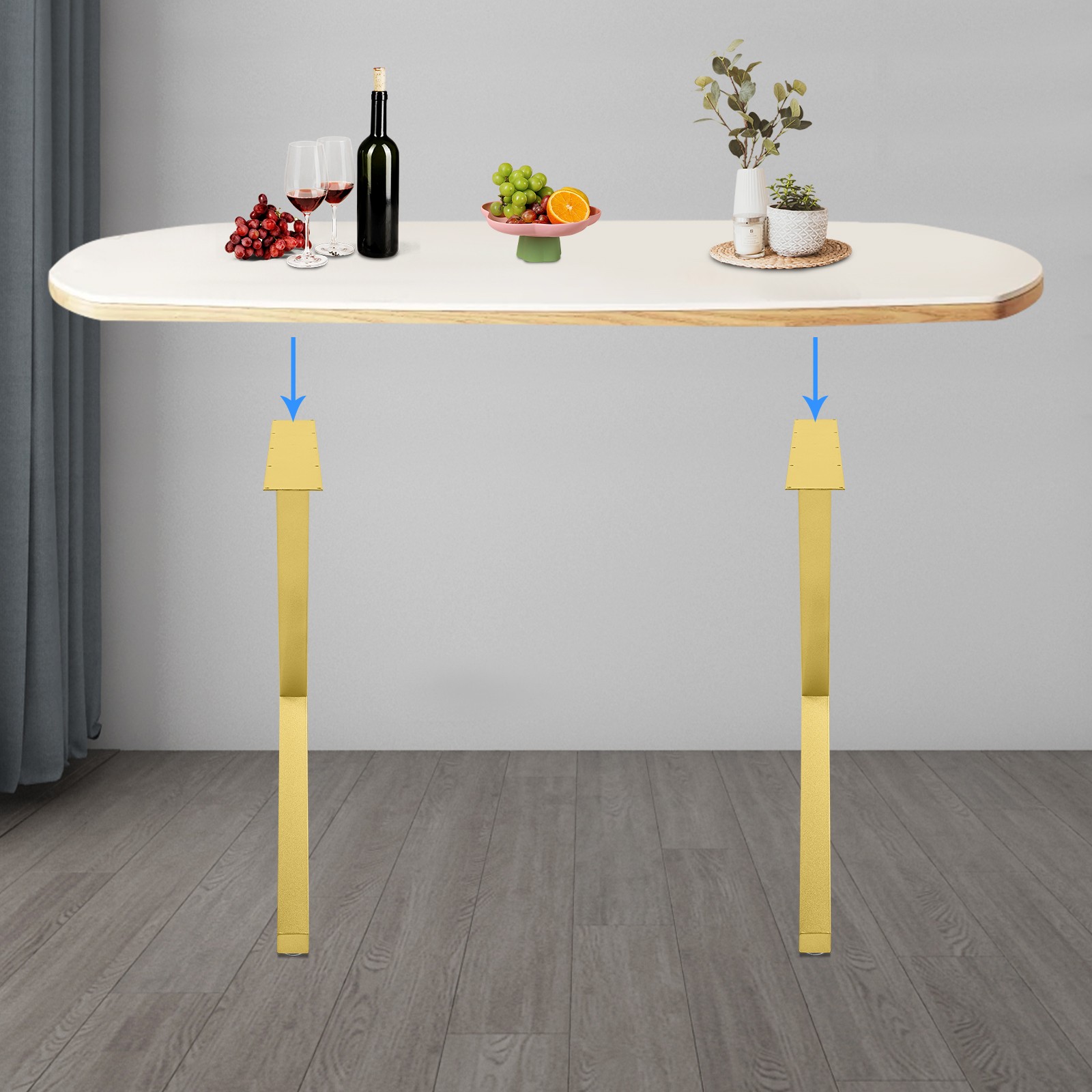 2Pcs 3-Tier Metal Table Legs, 28-Inch Metal Desk Legs K-Shaped Table Legs New.
