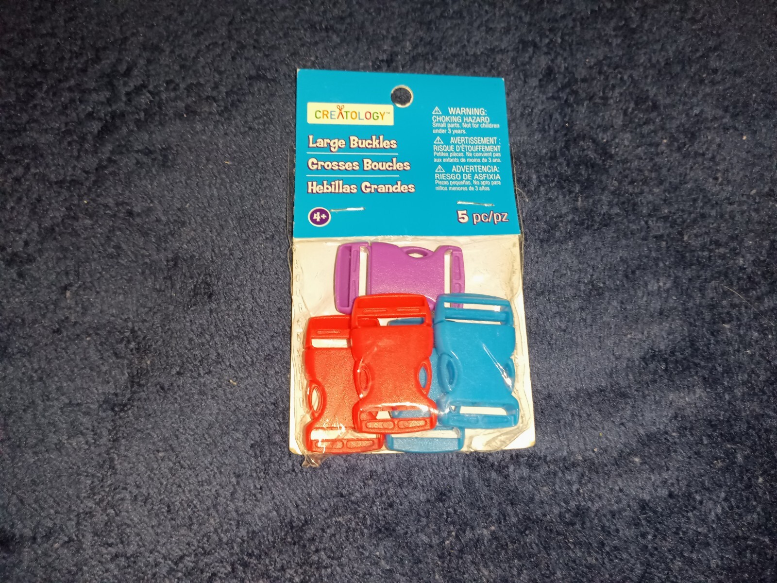 New Creatology 5pc Multicolor Large Plastic Buckles,1 1/2" Size
