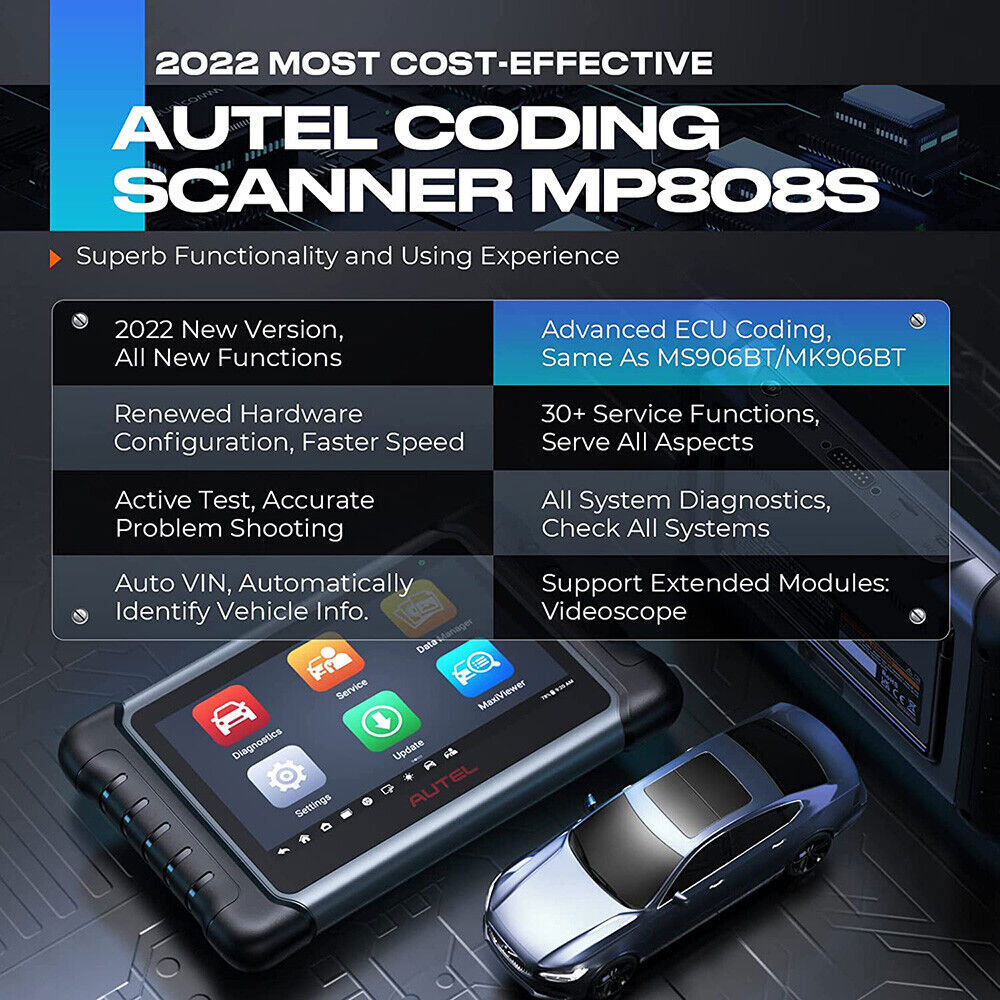 2023 Autel MaxiPRO MP808 S Car Diagnostic Tool OBD2 Bidirectional Scanner Coding