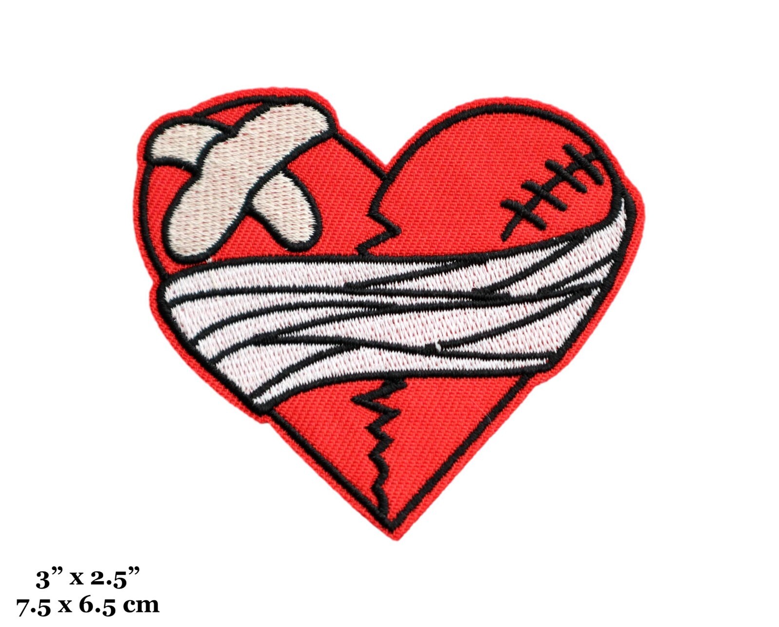 Broken Heart Love Bandage Patch Heartbreak Embroidered Iron On Patch