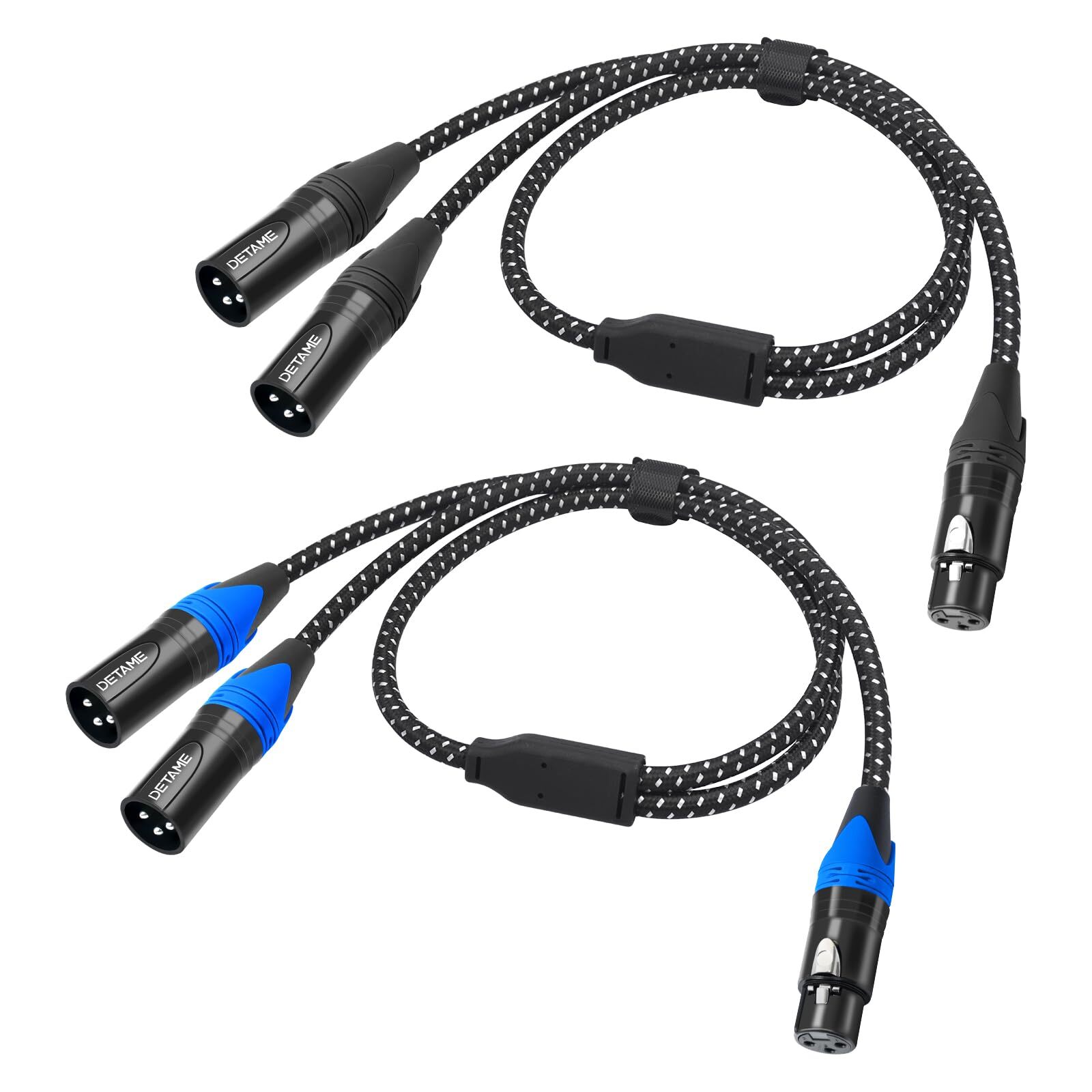 2Pack XLR Female to Dual Male Y Splitter Cable Female XLR to 2 Male Y Cable3P...