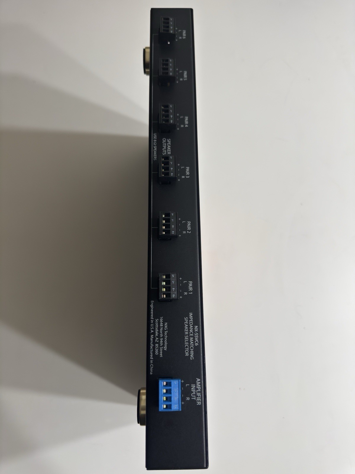 NXG NX-SSVC6- 6-Zone Automatic Impedance Matching Speaker Selector